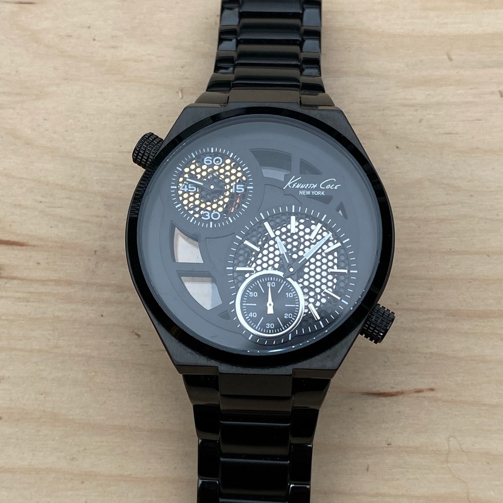 Kenneth Cole Stealth Black See Through Faced Watch